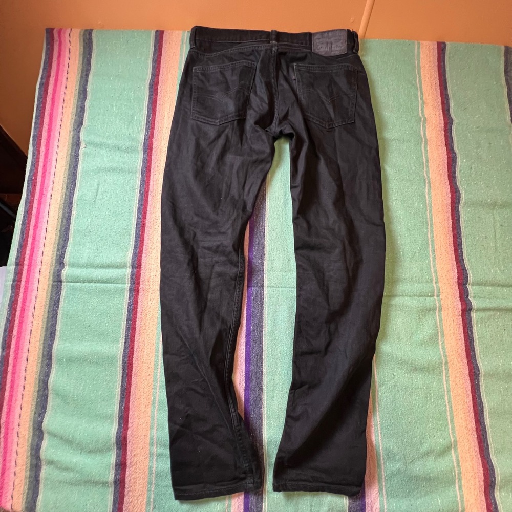 Levi's 508 Regular Taper Jeans Mens 29x32 Black Stretch Denim Pants 885080075